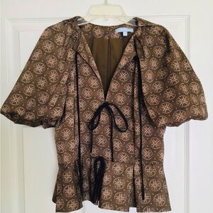 ANTONIO MELANI Brown Patterned Blouse